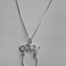 Sterling Silver Charmholder Necklace - 4 HEARTS MEDIUM