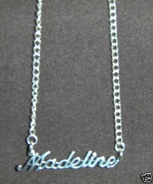 Sterling Silver Name Necklace - Name Plate - MADELINE