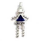 Sterling & CZ Birthstone Kids GIRL Charm SEPTEMBER