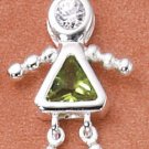 Sterling & CZ Birthstone Kids GIRL Charm AUGUST