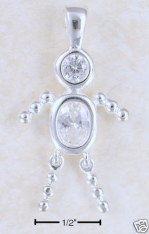 Sterling & CZ Birthstone Kids BOY Charm APRIL