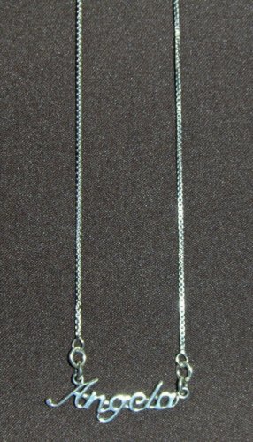 Sterling Silver Name Necklace - Name Plate - ANGELA