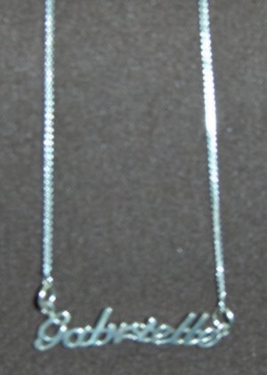 Sterling Silver Name Necklace - Name Plate - GABRIELLE