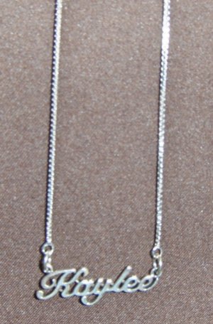.925 Sterling Silver Amanda Name Plate Charm Pendant Necklace FREE 17" Chain