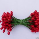 RED HOLLY BERRIES 5/16" w-green wire for Holiday decorating #3