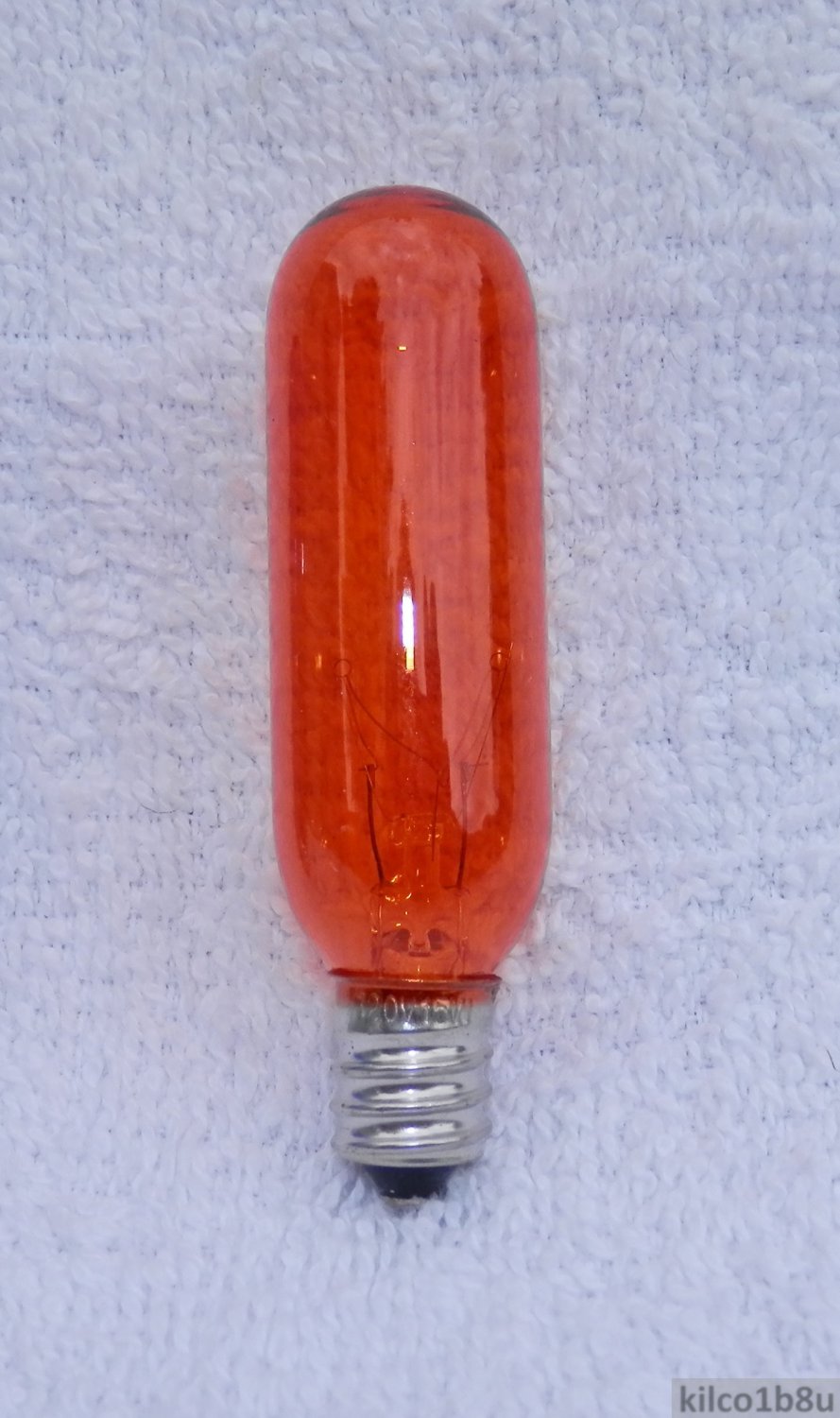 Amber Tubular Light Bulbs with Candelabra Base 15 Watts