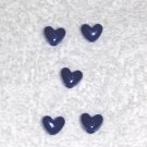 Royal Blue Opaque  6 x 9 mm Plastic Heart Pony Beads 65 pcs.
