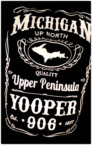YOOPER Premium Sueded T-Shirt Black - Size 3XL Michigan Upper Peninsula Jack Daniels