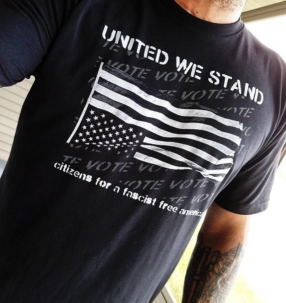 UNITED WE STAND citizens for a fascist free america Vote- Premium Sueded T Shirt SIZE 2XL