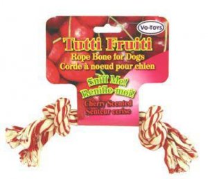 Tutti Fruiti Cotton Rope Bone 9" Cherry