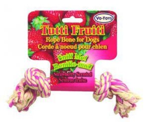 Tutti Fruiti Cotton Rope Bone 9" Strawberry