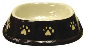 No Tip Paw Print Dish 7" Brown