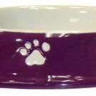 No Tip Paw Print Dish 7" Purple