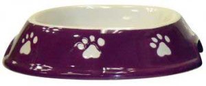 No Tip Paw Print Dish 7" Purple