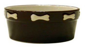 Embossed Bone Dish 8" Brown