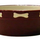 Embossed Bone Dish 8" Burgundy