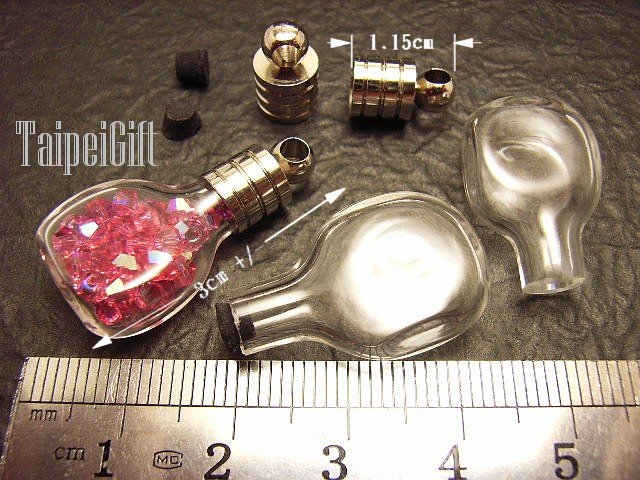1 Whisky Glass Bottle Vial Charm Pendant DIY NAME ON RICE bead Message Crystal Liquid sand Flake