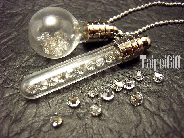 10 Swarovski Crystal Bright White ready to fill in mini glass bottle vial charms