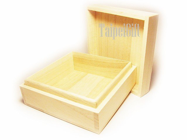 Jewelry Box Indus Firmiana Parasol Wood Case Gift craft packing F5 inside 3.93" x 3.93" x 1.57"
