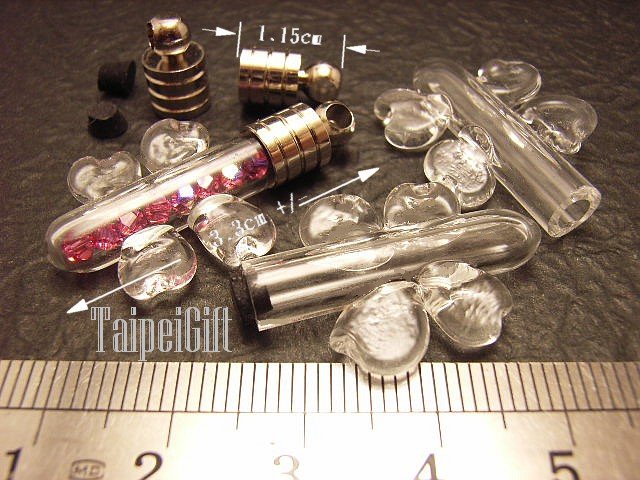 1 Four Leaved Clover Bottle Vial Charm Pendant DIY Personalized NAME ON RICE bead Message Crystal