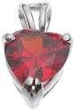 Halle's 18K White Gold Plated Tiffany Solitaire 2 ct Heart Garnet CZ Pendant