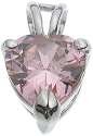 Halle's 18K White Gold Plated Tiffany Solitaire 2 ct Heart Pink CZ Pendant