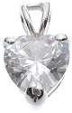 Halle's 18K White Gold Plated Tiffany Solitaire 2 ct Heart CZ Pendant
