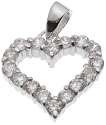 18K Gold Plated Solid Sterling Silver CZ Heart Pendant