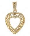 24k Gold plated Filigree Heart Pendant