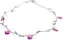 Rose Red Heart Swaroski Crystal Silver Strand Necklace