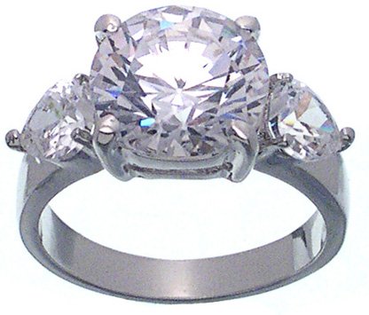 Rhodium Plated Past Present and Future Heart Wedding Ring (any size)