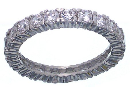 Rhodium Plated Eternity CZ Jessica Simpson Band ring (any size)