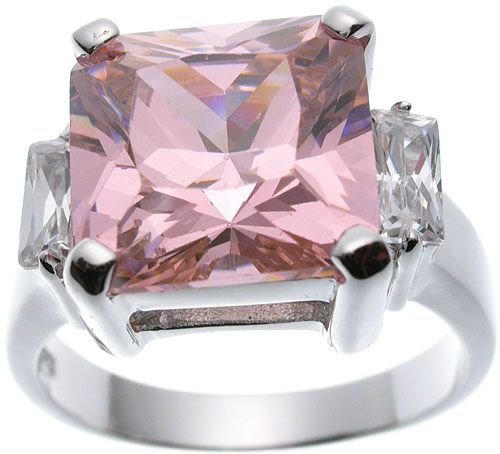 Rhodium Plated Jlo Princess Wedding Ring (any size)