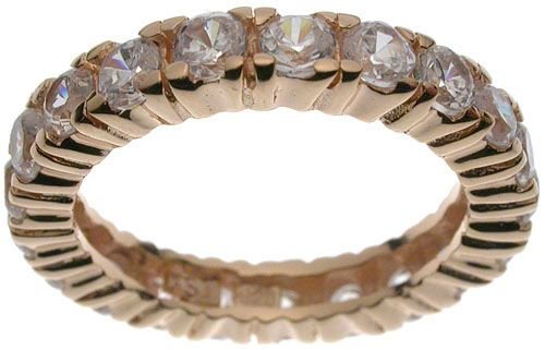 18K Rose Gold Plated Sterling Silver Eternity CZ Jessica Simpson Band (any size)