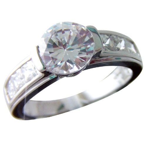 Rhodium Plated CZ Wedding Ring _G12 (any size)