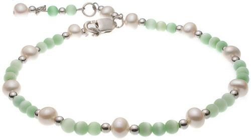 Genuine Pearl Cats Eye Sterling Silver Adjustable Anklet
