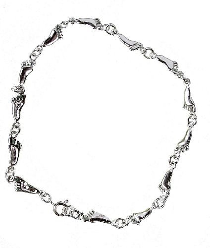 Solid Sterling Silver Foot Linking Anklet