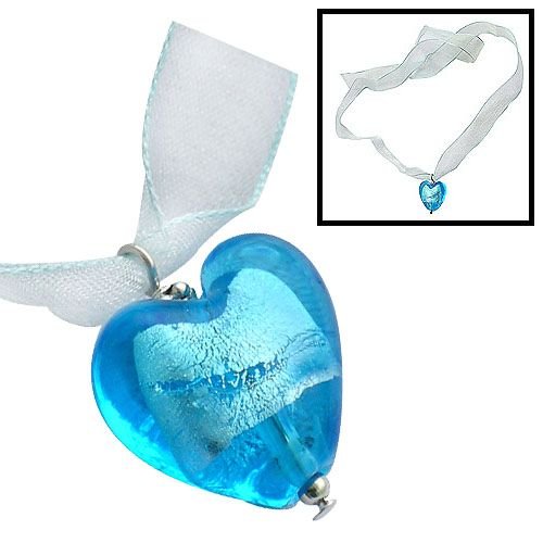 Handmade Necklace with Murano Glass Heart Pendant ZZ
