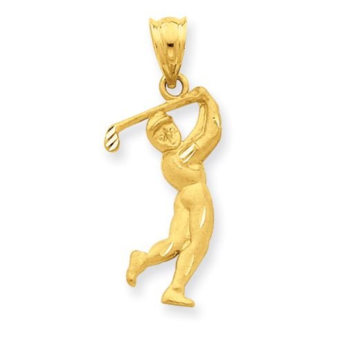 14K SOLID GOLD MALE GOLFER CHARM OR PENDANT