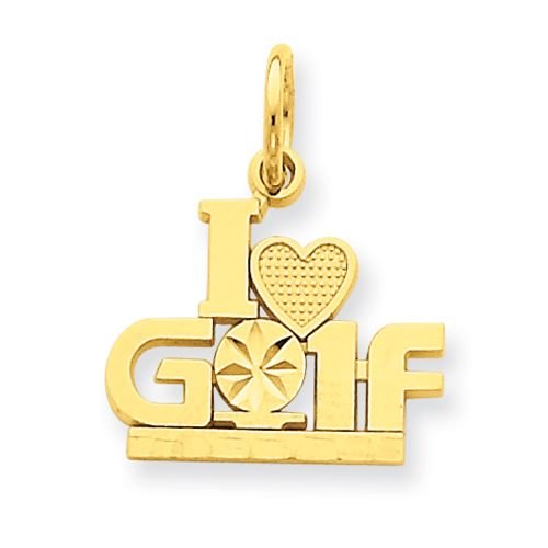 14K I LOVE GOLF Pendant