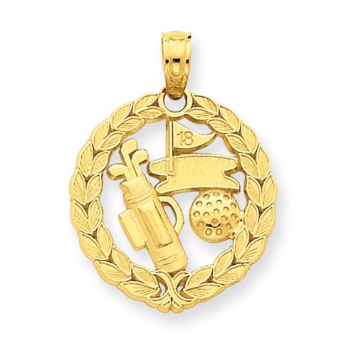 14K GOLD GOLF THEME PENDANT