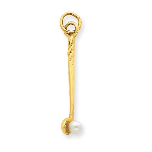14K GOLD GOLF CLUB WITH PEARL PENDANT OR CHARM