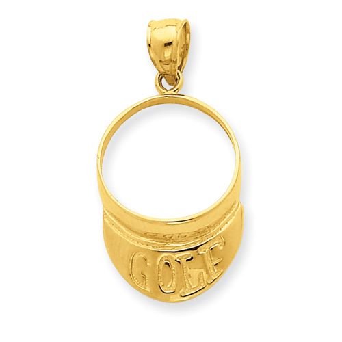 14K GOLD GOLF VISOR PENDANT OR CHARM