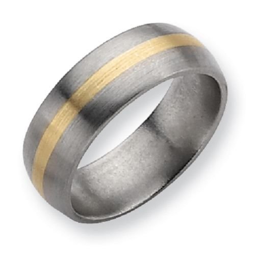 Titanium 8 mm with 14K Gold Center Gent's Wedding Band