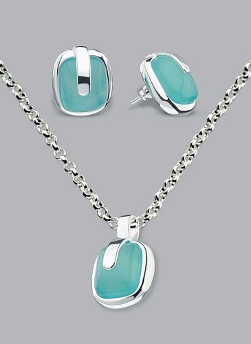 Silver Laminate Necklace Set