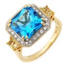 Diamond, Quartz and Topaz Ring