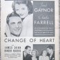 Vintage 1934 movie print ad "Change of Heart"