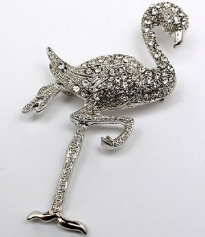 crane brooch