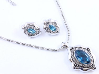 Blue Necklace and Earring Set