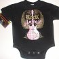 NEW BLACK PUNKY ROCKER STYLE ONESIE OR TODDLER TEE OF A GUITAR "ROCK ANGEL"